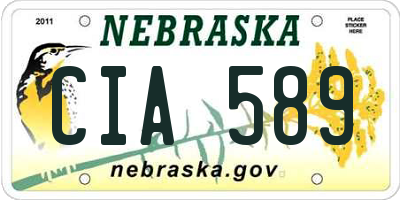 NE license plate CIA589