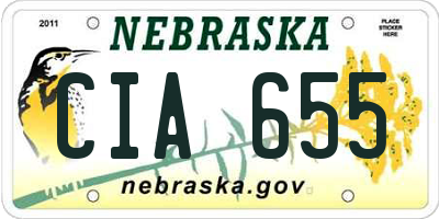 NE license plate CIA655