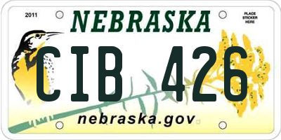NE license plate CIB426