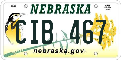 NE license plate CIB467