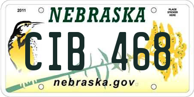 NE license plate CIB468