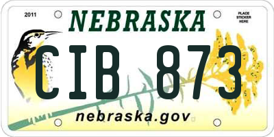 NE license plate CIB873