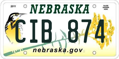 NE license plate CIB874