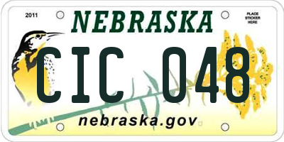 NE license plate CIC048