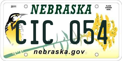 NE license plate CIC054