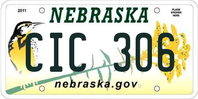 NE license plate CIC306