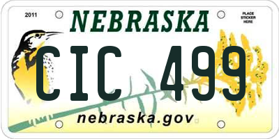 NE license plate CIC499