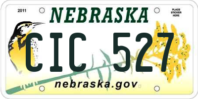 NE license plate CIC527
