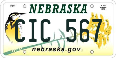 NE license plate CIC567