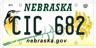 NE license plate CIC682