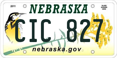 NE license plate CIC827