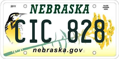 NE license plate CIC828