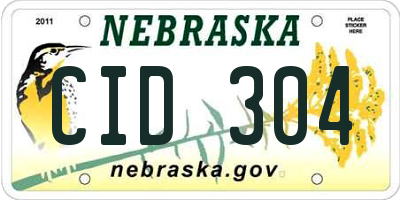 NE license plate CID304