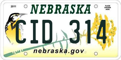NE license plate CID314