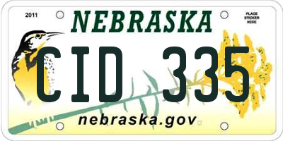 NE license plate CID335