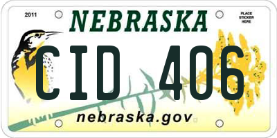 NE license plate CID406