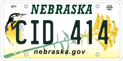 NE license plate CID414