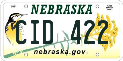 NE license plate CID422