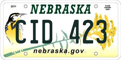NE license plate CID423