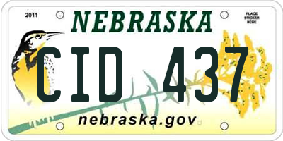 NE license plate CID437
