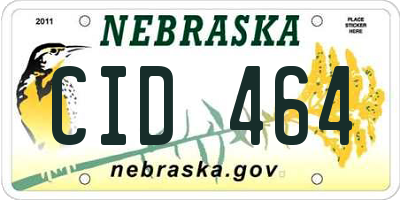 NE license plate CID464