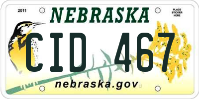 NE license plate CID467