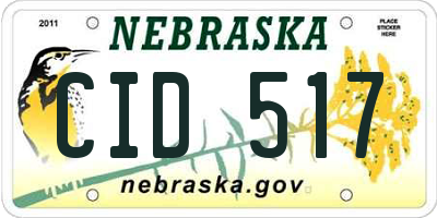 NE license plate CID517