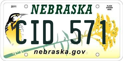 NE license plate CID571