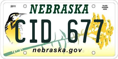 NE license plate CID677