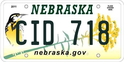 NE license plate CID718