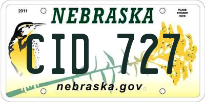 NE license plate CID727