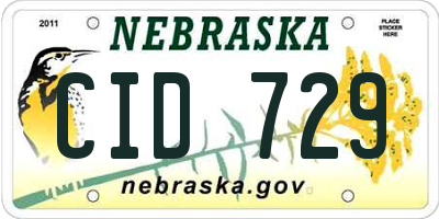 NE license plate CID729
