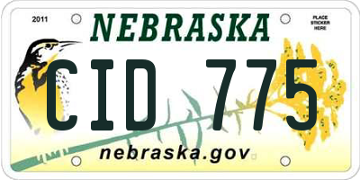 NE license plate CID775