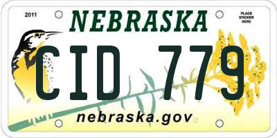 NE license plate CID779