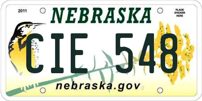 NE license plate CIE548