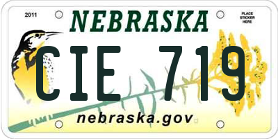 NE license plate CIE719