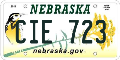 NE license plate CIE723