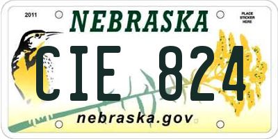 NE license plate CIE824