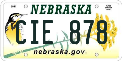 NE license plate CIE878
