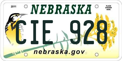 NE license plate CIE928