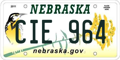 NE license plate CIE964