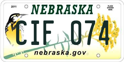 NE license plate CIF074