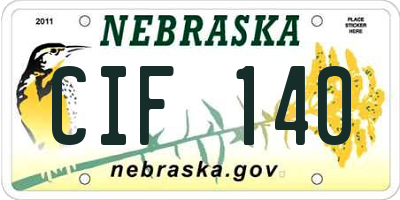 NE license plate CIF140