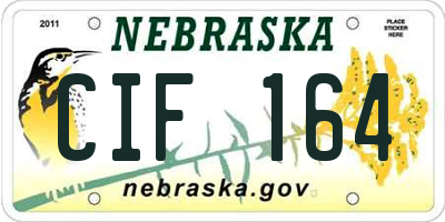 NE license plate CIF164