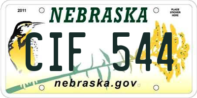 NE license plate CIF544