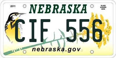 NE license plate CIF556