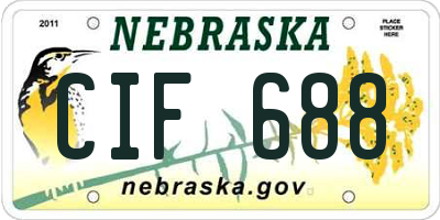 NE license plate CIF688