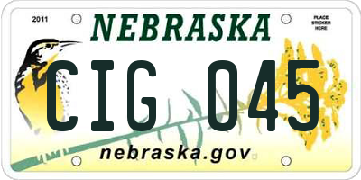 NE license plate CIG045