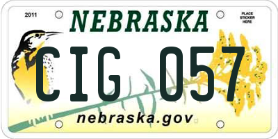NE license plate CIG057