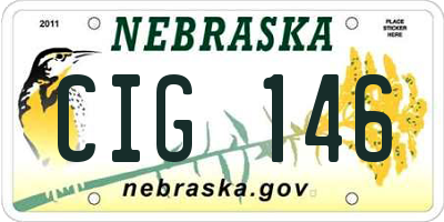 NE license plate CIG146